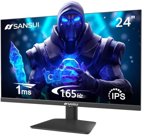 SANSUI 165Hz Gaming Monitor 24 inch, DP x1 HDMI x2 Ports IPS FHD Computer