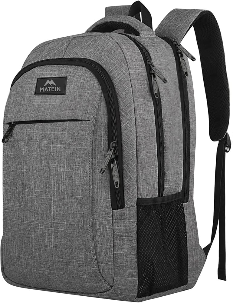 MATEIN Slim Laptop Backpack Anti-Theft Business Travel Backpack – Grey