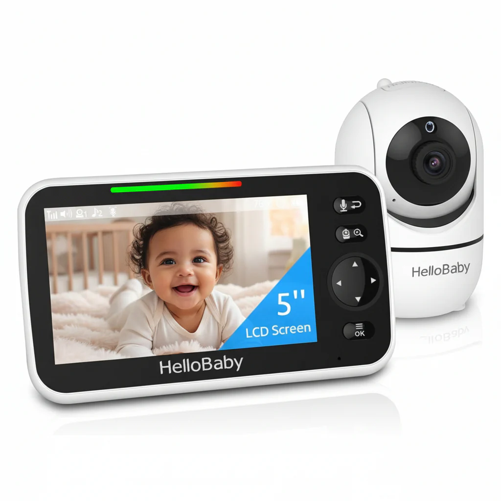 HelloBaby HB6550 5 Inch Video Baby Monitor with Camera